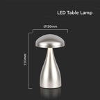 Lampka nocna LED zasilana bateryjnie / Wysokość:22cm / Bateria 1800mAh / Ściemnianie przez dotyk / Barwa:3w1 / Obudowa: Szampańskie złoto