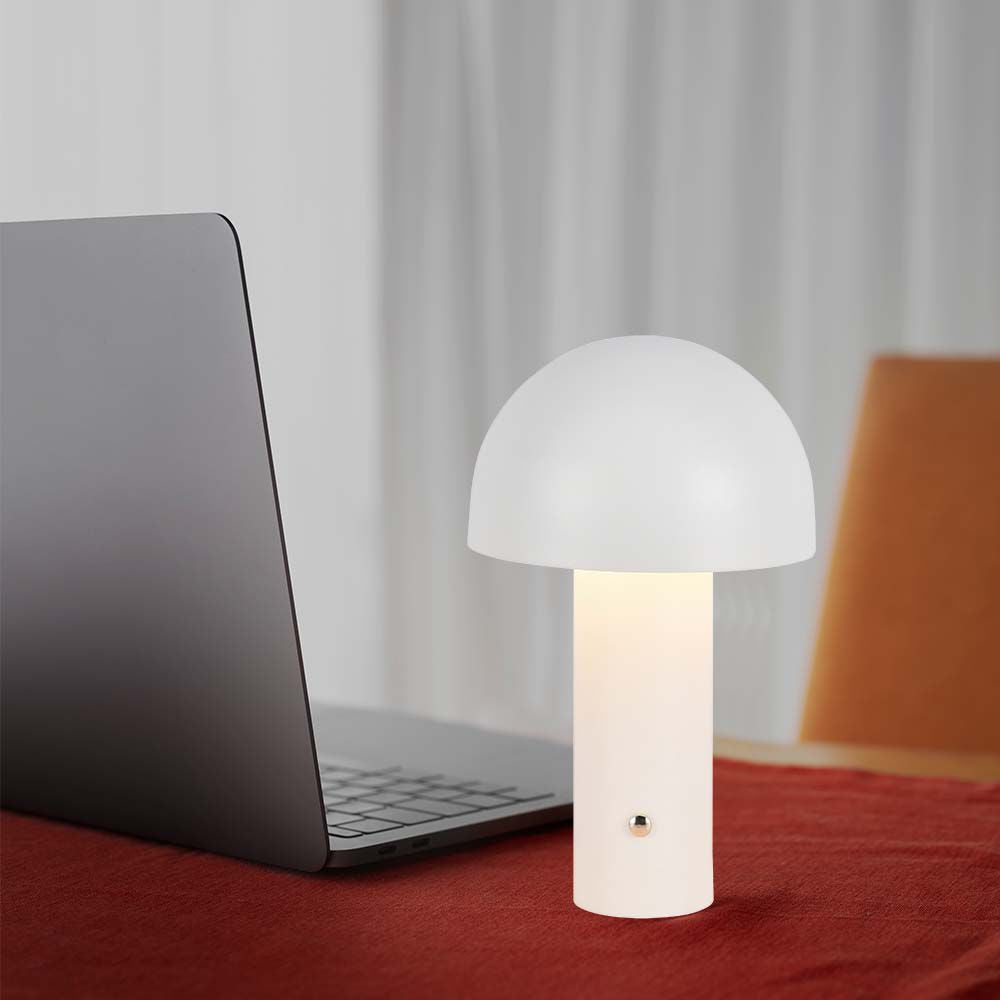 Lampka nocna LED zasilana bateryjnie / Wysokość:25cm / Bateria 1800mAh / Ściemnianie przez dotyk / Barwa:3w1 / Obudowa: Biała