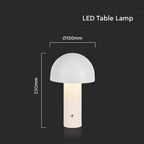 Lampka nocna LED zasilana bateryjnie / Wysokość:25cm / Bateria 1800mAh / Ściemnianie przez dotyk / Barwa:3w1 / Obudowa: Biała