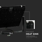 300W Naświetlacz LED SMD / Chip SAMSUNG / Barwa:6400K / Obudowa: Czarna / Wydajność: 120lm/w