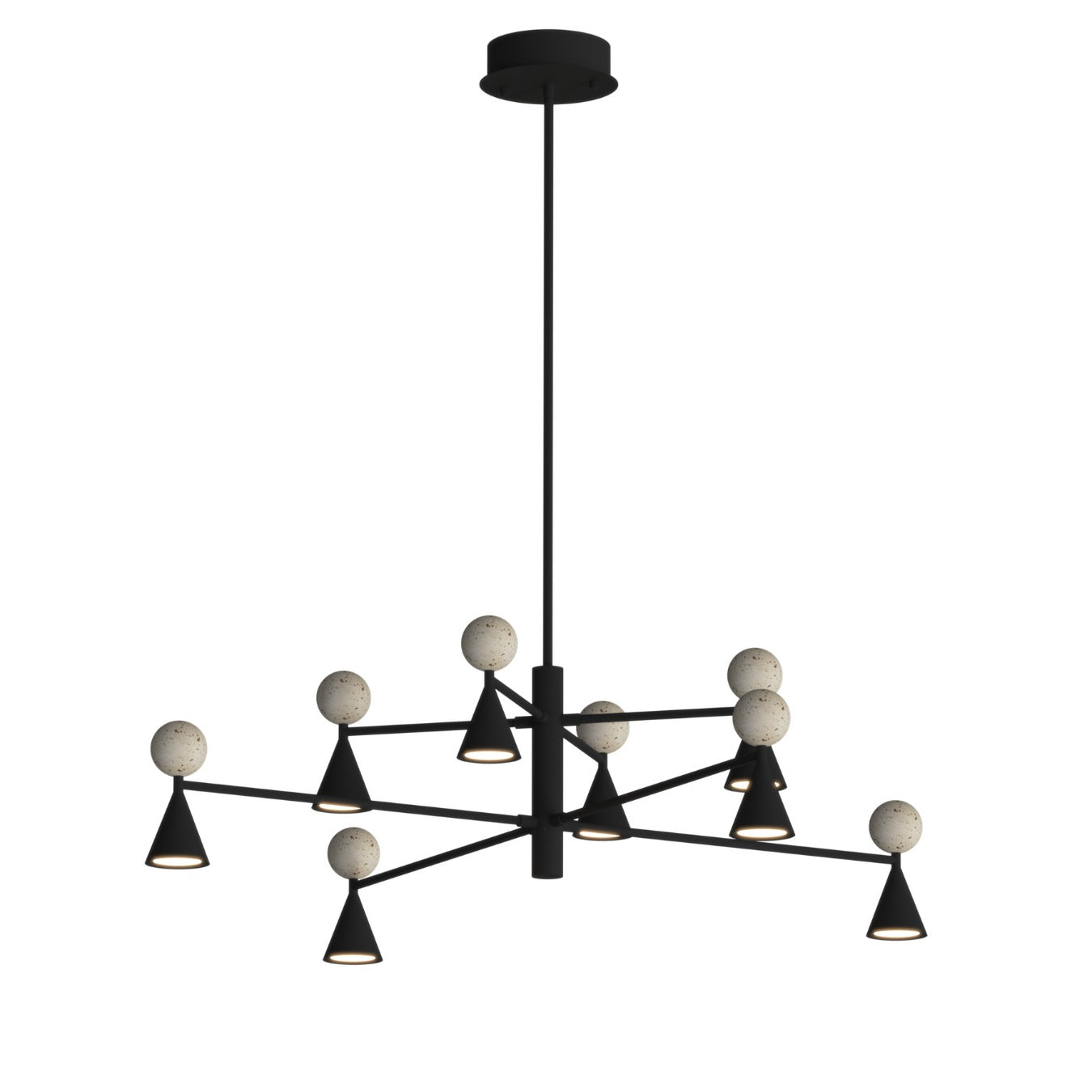 Maxlight Lampa wisząca Bingo 57W - Trawertyn - Czarny P0685