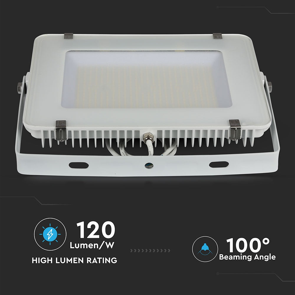 300W Naświetlacz LED SMD / Chip SAMSUNG / Barwa:6400K / Obudowa: Biała / Wydajność: 120lm/w
