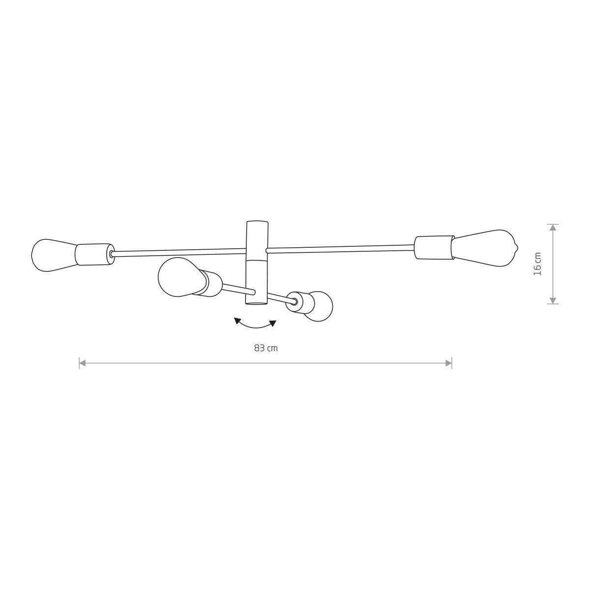 Nowodvorski Lampa przysufitowa ROTOR 25W only LED 50/60Hz - Stal lakierowana - Czarny 7936