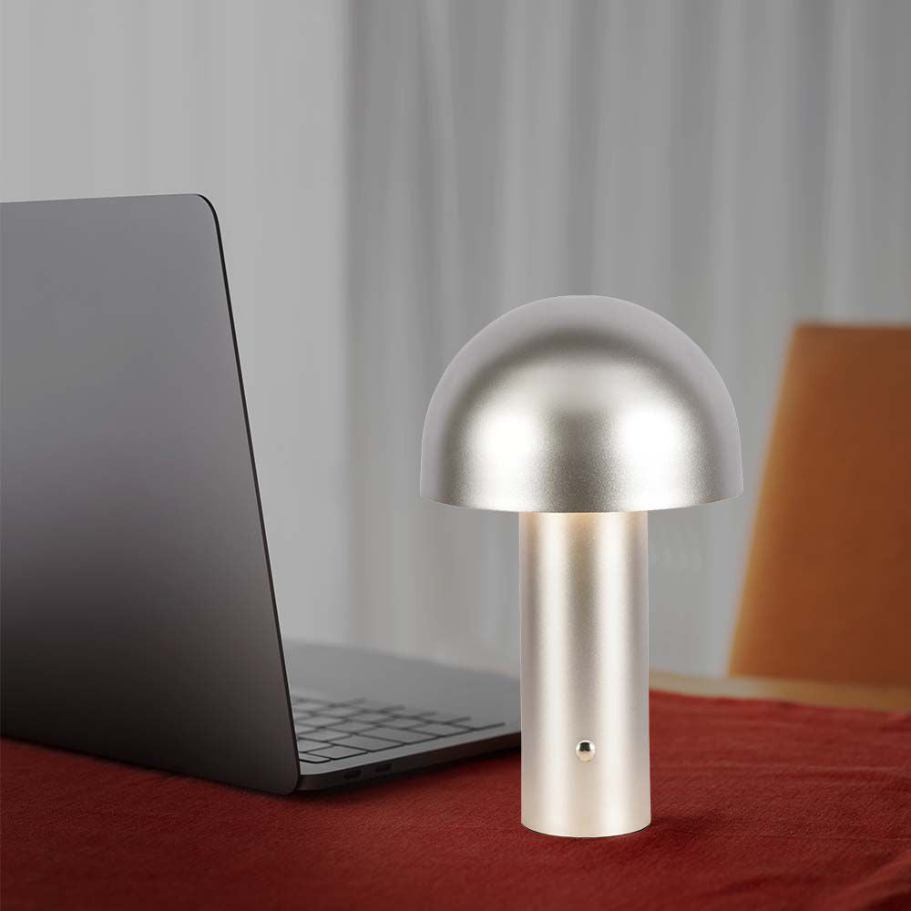 Lampka nocna LED zasilana bateryjnie / Wysokość:25cm / Bateria 1800mAh / Ściemnianie przez dotyk / Barwa:3w1 / Obudowa: Szampańskie złoto