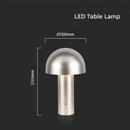 Lampka nocna LED zasilana bateryjnie / Wysokość:25cm / Bateria 1800mAh / Ściemnianie przez dotyk / Barwa:3w1 / Obudowa: Szampańskie złoto