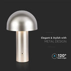 Lampka nocna LED zasilana bateryjnie / Wysokość:25cm / Bateria 1800mAh / Ściemnianie przez dotyk / Barwa:3w1 / Obudowa: Szampańskie złoto