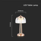 Lampka nocna LED zasilana bateryjnie / Wysokość:26,5cm / Bateria 1800mAh / Ściemnianie przez dotyk / Barwa:3w1 / Obudowa: Polerowane złoto