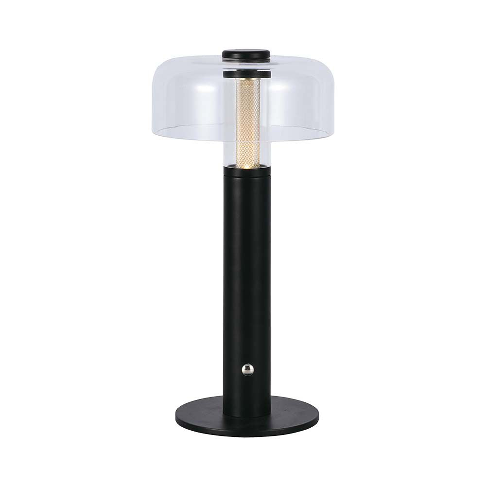 Lampka nocna LED zasilana bateryjnie / Wysokość:30cm / Bateria 1800mAh / Ściemnianie przez dotyk / Barwa:3000k / Obudowa: Czarna