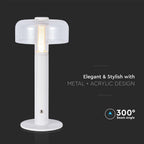 Lampka nocna LED zasilana bateryjnie / Wysokość:30cm / Bateria 1800mAh / Ściemnianie przez dotyk / Barwa:3000k / Obudowa: Biała