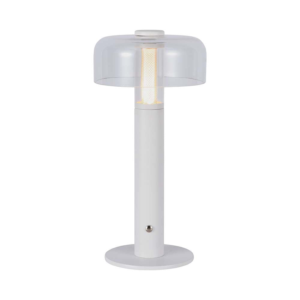 Lampka nocna LED zasilana bateryjnie / Wysokość:30cm / Bateria 1800mAh / Ściemnianie przez dotyk / Barwa:3000k / Obudowa: Biała