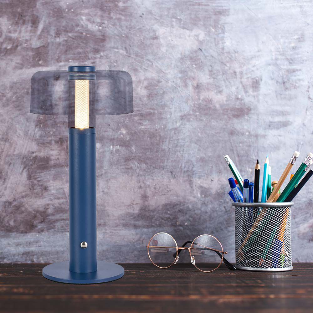 Lampka nocna LED zasilana bateryjnie / Wysokość:30cm / Bateria 1800mAh / Ściemnianie przez dotyk / Barwa:3000k / Obudowa: Fioletowa
