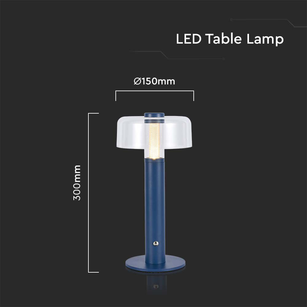 Lampka nocna LED zasilana bateryjnie / Wysokość:30cm / Bateria 1800mAh / Ściemnianie przez dotyk / Barwa:3000k / Obudowa: Fioletowa