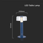 Lampka nocna LED zasilana bateryjnie / Wysokość:30cm / Bateria 1800mAh / Ściemnianie przez dotyk / Barwa:3000k / Obudowa: Fioletowa