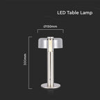 Lampka nocna LED zasilana bateryjnie / Wysokość:30cm / Bateria 1800mAh / Ściemnianie przez dotyk / Barwa:3000k / Obudowa: Szampańskie złoto
