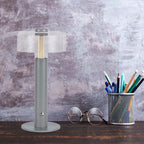 Lampka nocna LED zasilana bateryjnie / Wysokość:30cm / Bateria 1800mAh / Ściemnianie przez dotyk / Barwa:3000k / Obudowa: Szara