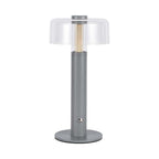 Lampka nocna LED zasilana bateryjnie / Wysokość:30cm / Bateria 1800mAh / Ściemnianie przez dotyk / Barwa:3000k / Obudowa: Szara