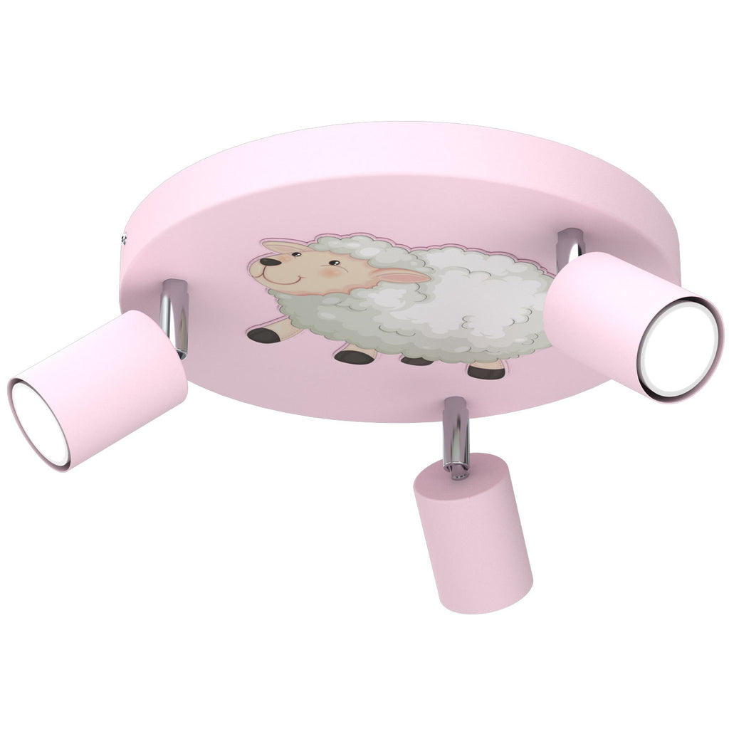 spot Fun Sheep pink plate dia 300, 3xGU10