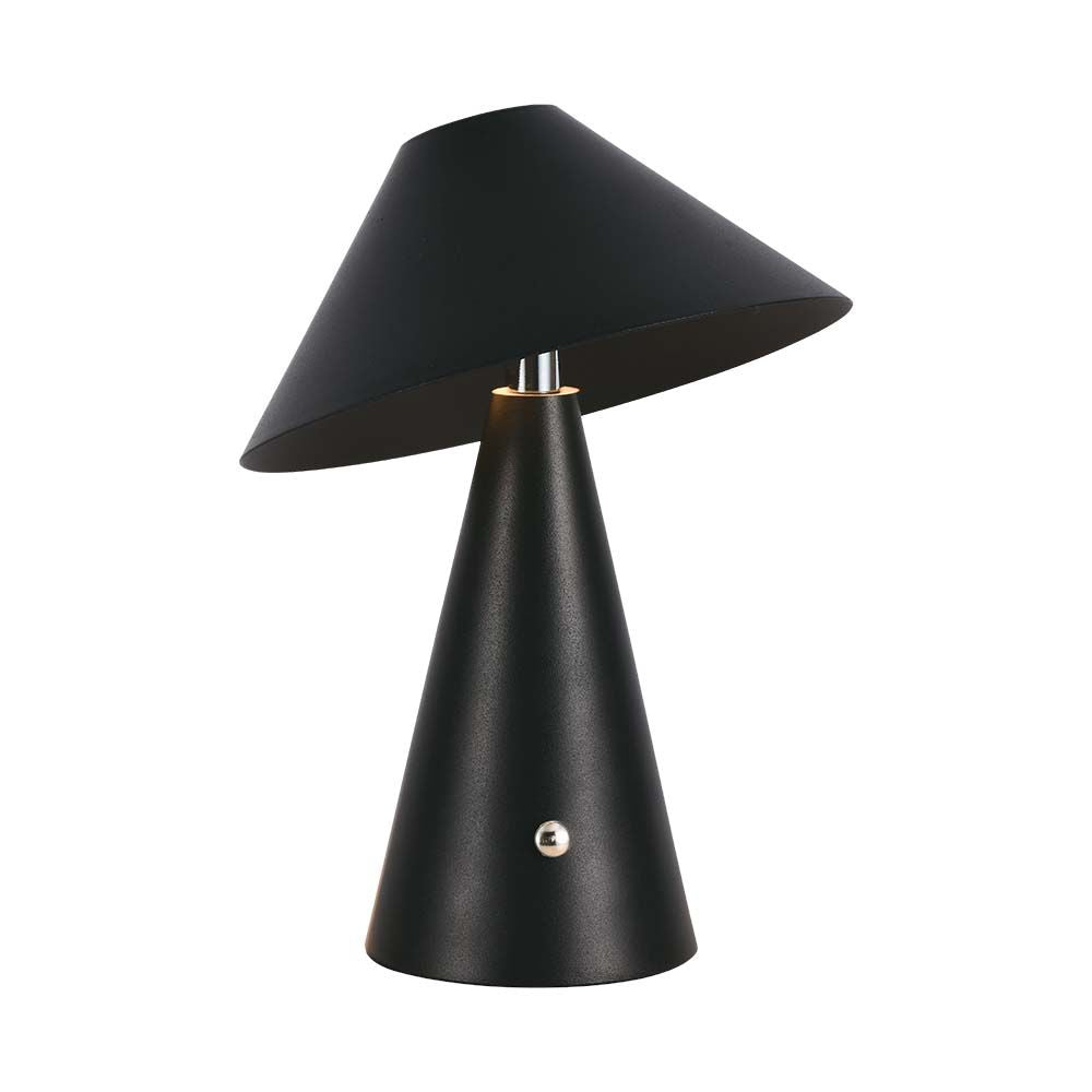 Lampka nocna LED zasilana bateryjnie / Wysokość:24cm / Bateria 1800mAh / Ściemnianie przez dotyk / Barwa:3w1 / Obudowa: Czarna