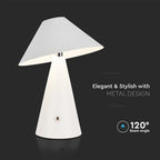 Lampka nocna LED zasilana bateryjnie / Wysokość:24cm / Bateria 1800mAh / Ściemnianie przez dotyk / Barwa:3w1 / Obudowa: Biała