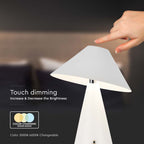 Lampka nocna LED zasilana bateryjnie / Wysokość:24cm / Bateria 1800mAh / Ściemnianie przez dotyk / Barwa:3w1 / Obudowa: Biała