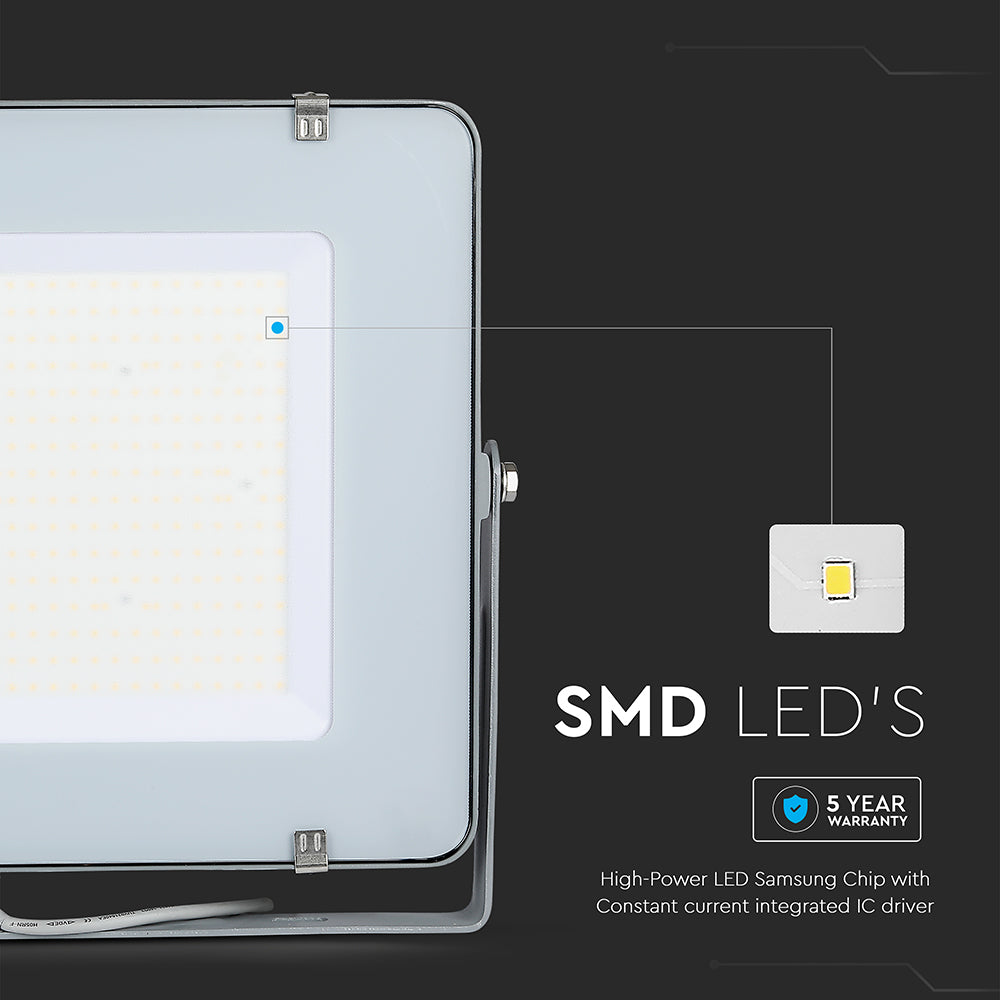 300W Naświetlacz LED SMD / Chip SAMSUNG / Barwa:4000K / Obudowa: Szara / Wydajność: 120lm/w