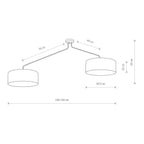 Nowodvorski Lampa przysufitowa FALCON 25W only LED 50/60Hz - Tkanina - Biały 7951
