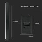 30W Lampa liniowa LED na szynoprzewód MAGNETIC / Barwa:4000K/ Czarny / IP20 / Zasilanie:24V