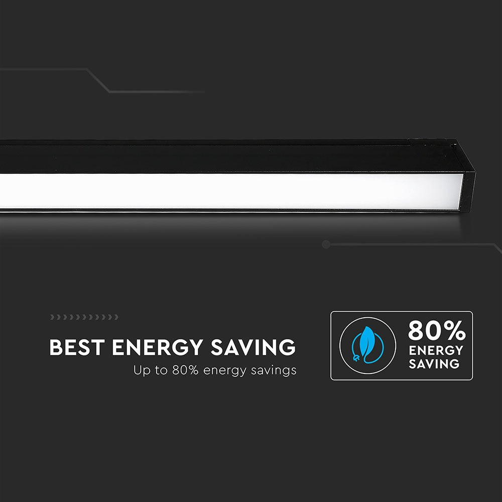 30W Lampa liniowa LED na szynoprzewód MAGNETIC / Barwa:3000K / Czarny / IP20 / Zasilanie:24V