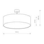 Nowodvorski Lampa przysufitowa VIOLET 25W only LED 50/60Hz - Tkanina - Biały 7958