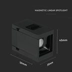 1W Punkt świetlny LED MAGNETIC / Barwa:4000K/ Czarny / IP20 / Zasilanie:24V