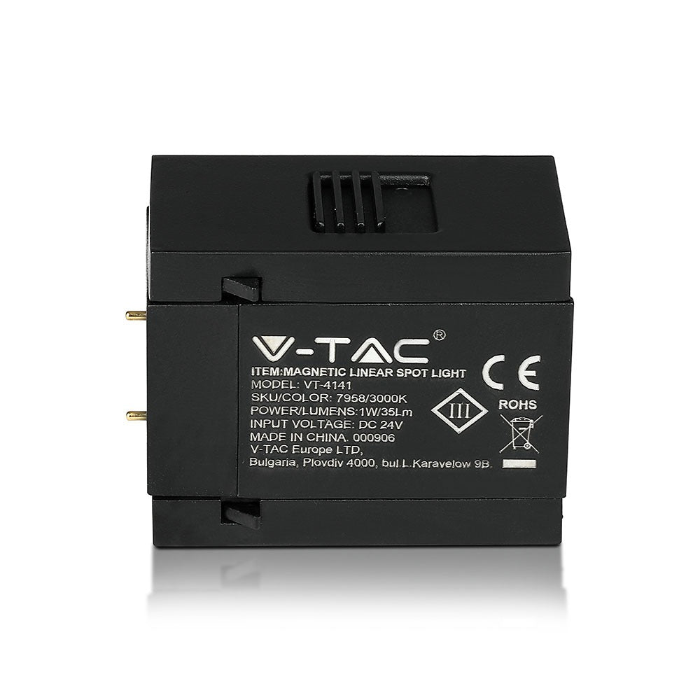 1W Punkt świetlny LED MAGNETIC / Barwa:3000K / Czarny / IP20 / Zasilanie:24V