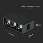 3*1W Punkt świetlny LED MAGNETIC / Barwa:3000K / Czarny / IP20 / Zasilanie:24V