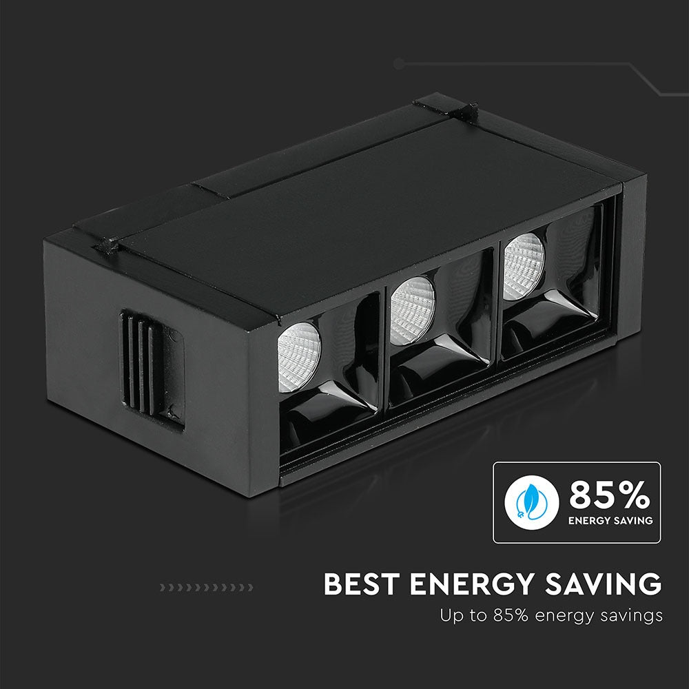 3*1W Punkt świetlny LED MAGNETIC / Barwa:4000K/ Czarny / IP20 / Zasilanie:24V