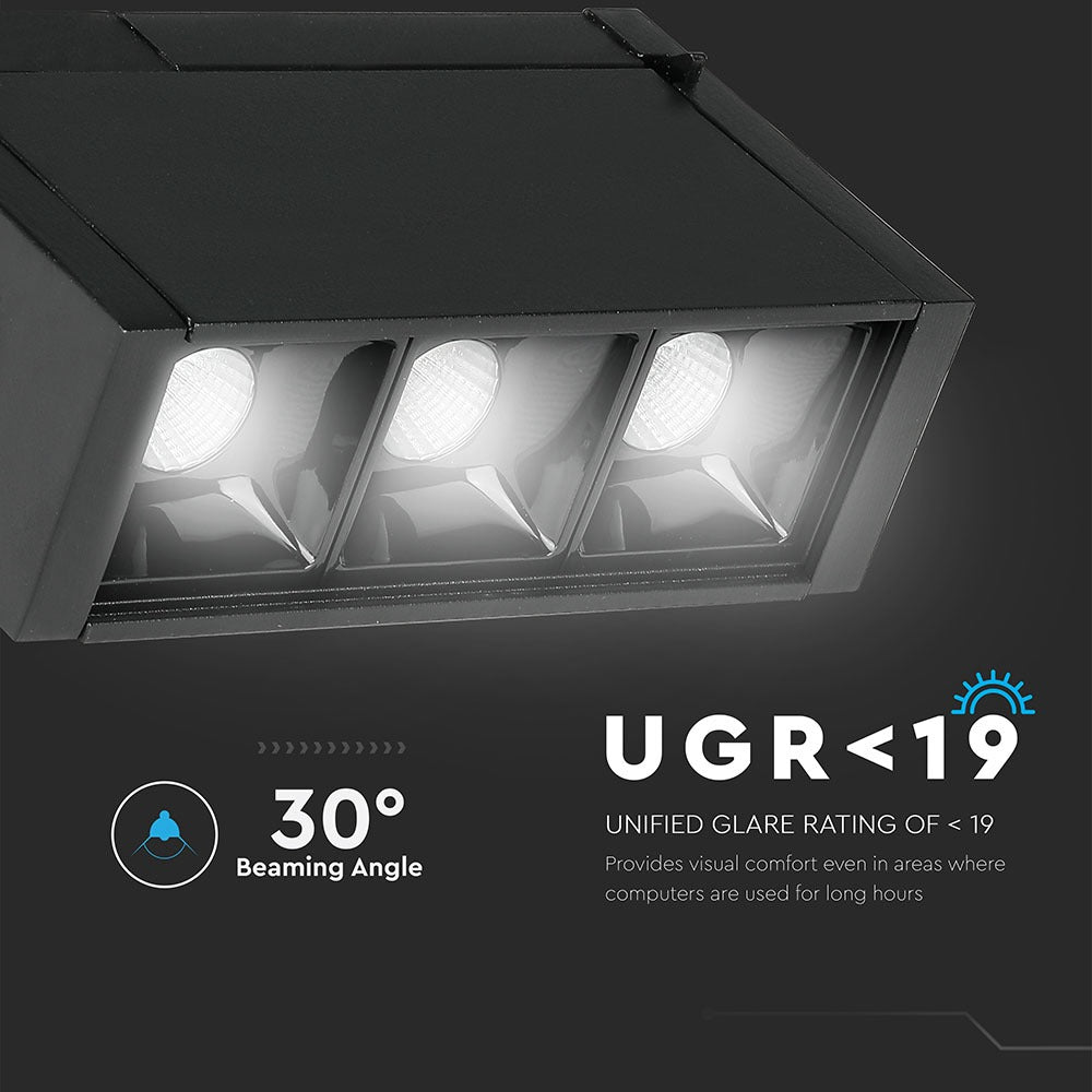 3*1W Punkt świetlny LED MAGNETIC / Barwa:4000K/ Czarny / IP20 / Zasilanie:24V