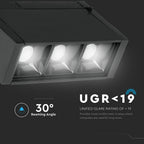 3*1W Punkt świetlny LED MAGNETIC / Barwa:3000K / Czarny / IP20 / Zasilanie:24V
