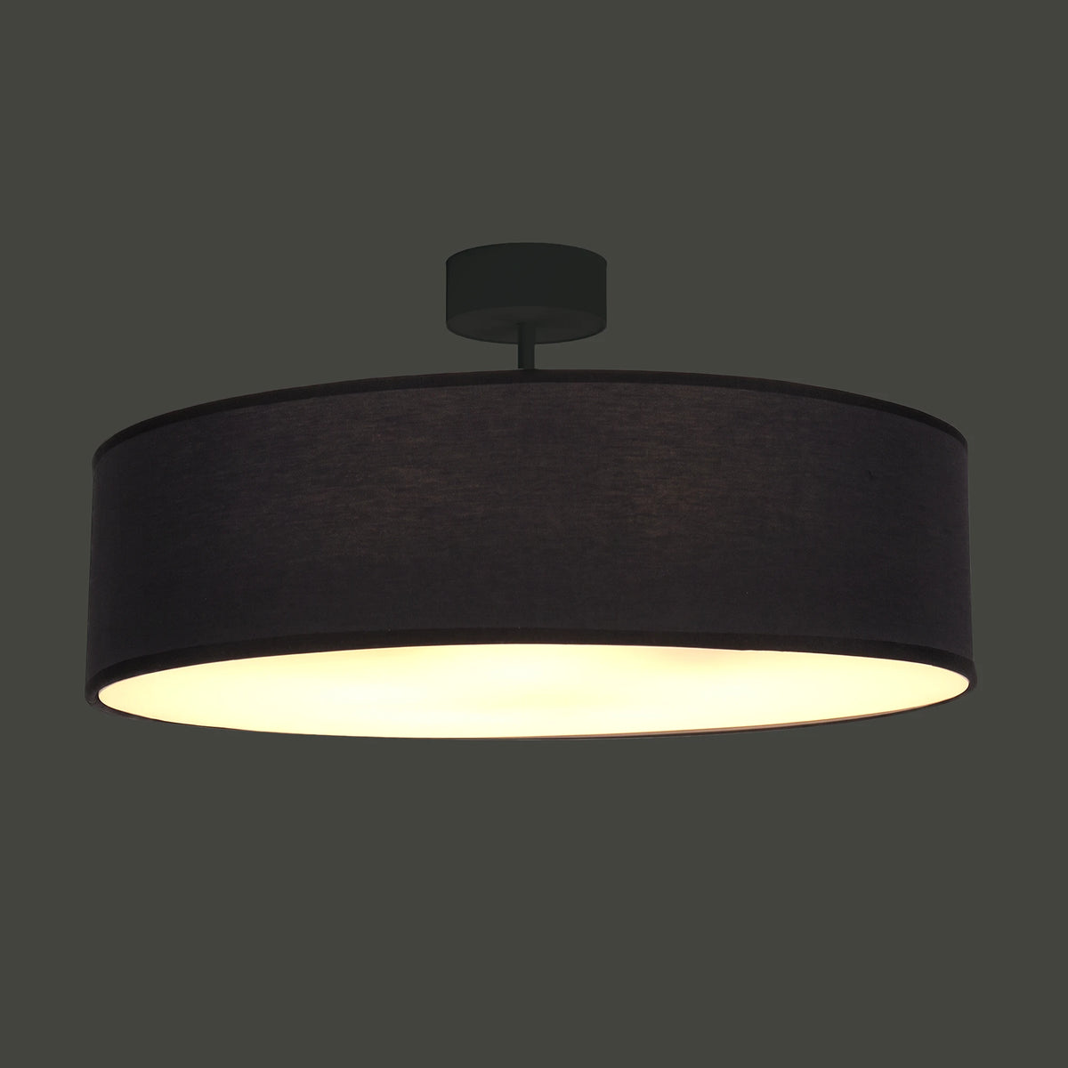 Nowodvorski Lampa przysufitowa VIOLET 25W only LED 50/60Hz - Tkanina - Czarny 7961 - lampa włączona