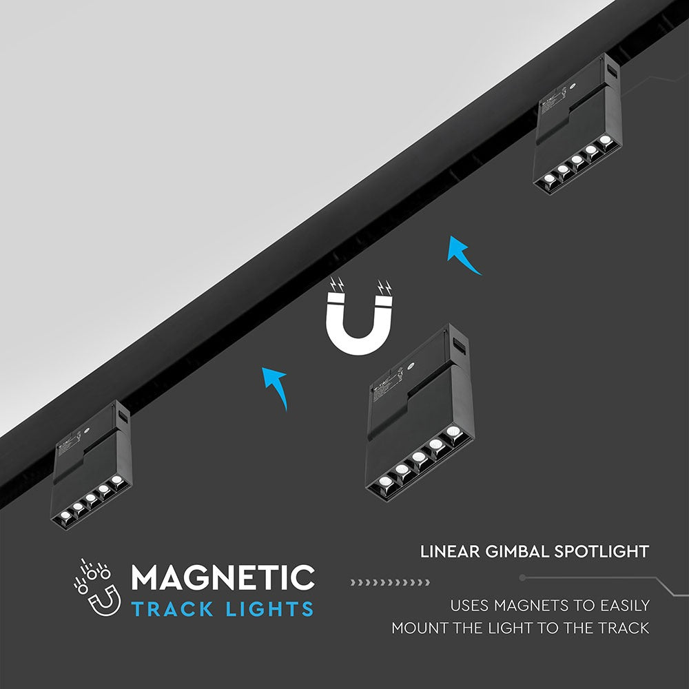 5*2W Lampa LED MAGNETIC/ Barwa:4000K / Czarny / IP20 / Zasilanie:24V