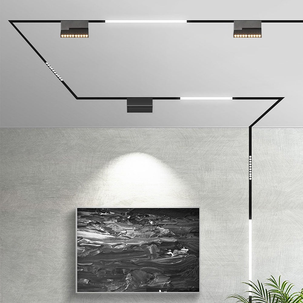 10*2W Lampa liniowa LED na szynoprzewód MAGNETIC / Barwa:4000K/ Czarny / IP20 / Zasilanie:24V