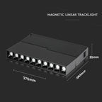 10*2W Lampa liniowa LED na szynoprzewód MAGNETIC / Barwa:4000K/ Czarny / IP20 / Zasilanie:24V