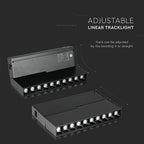 10*2W Lampa liniowa LED na szynoprzewód MAGNETIC / Barwa:3000K / Czarny / IP20 / Zasilanie:24V
