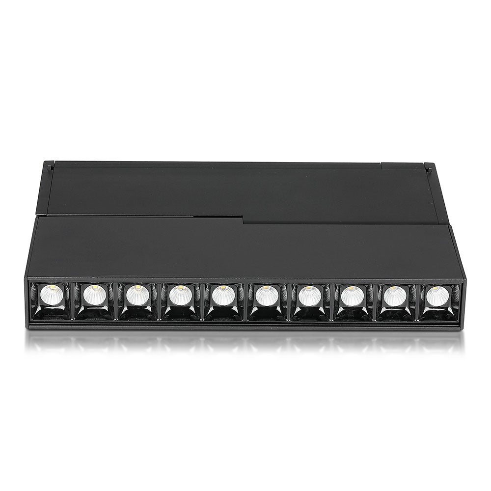 10*2W Lampa liniowa LED na szynoprzewód MAGNETIC / Barwa:3000K / Czarny / IP20 / Zasilanie:24V