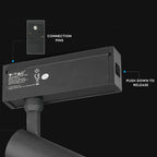 15W Lampa LED na szynoprzewód MAGNETIC / Barwa:3000K / Czarny / IP20 / Zasilanie:24V