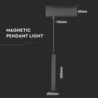 15W Lampa wisząca LED na szynoprzewód / Barwa:4000K / Czarny / IP20 / Zasilanie:24V