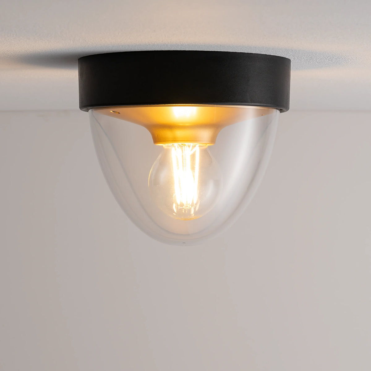 Nowodvorski Plafon NOOK 10W only LED 50/60Hz IP44 - Tworzywo sztuczne ABS - Złoty I 7976 - lampa włączona