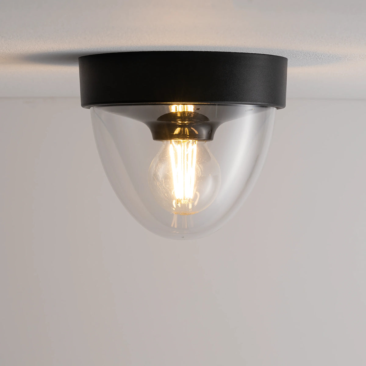 Nowodvorski Plafon NOOK 10W only LED 50/60Hz IP44 - Tworzywo sztuczne ABS - Czarny 7978 - lampa włączona