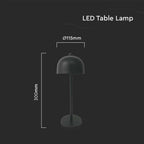 Lampka nocna LED zasilana bateryjnie / Wysokość:30cm / Bateria 1800mAh / Ściemnianie przez dotyk / Barwa:3w1 / Obudowa: Czarna