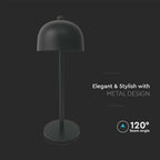Lampka nocna LED zasilana bateryjnie / Wysokość:30cm / Bateria 1800mAh / Ściemnianie przez dotyk / Barwa:3w1 / Obudowa: Czarna