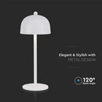 Lampka nocna LED zasilana bateryjnie / Wysokość:30cm / Bateria 1800mAh / Ściemnianie przez dotyk / Barwa:3w1 / Obudowa: Biała