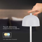 Lampka nocna LED zasilana bateryjnie / Wysokość:30cm / Bateria 1800mAh / Ściemnianie przez dotyk / Barwa:3w1 / Obudowa: Biała