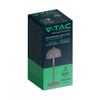 Lampka nocna LED zasilana bateryjnie / Wysokość:30cm / Bateria 1800mAh / Ściemnianie przez dotyk / Barwa:3w1 / Obudowa: Szara